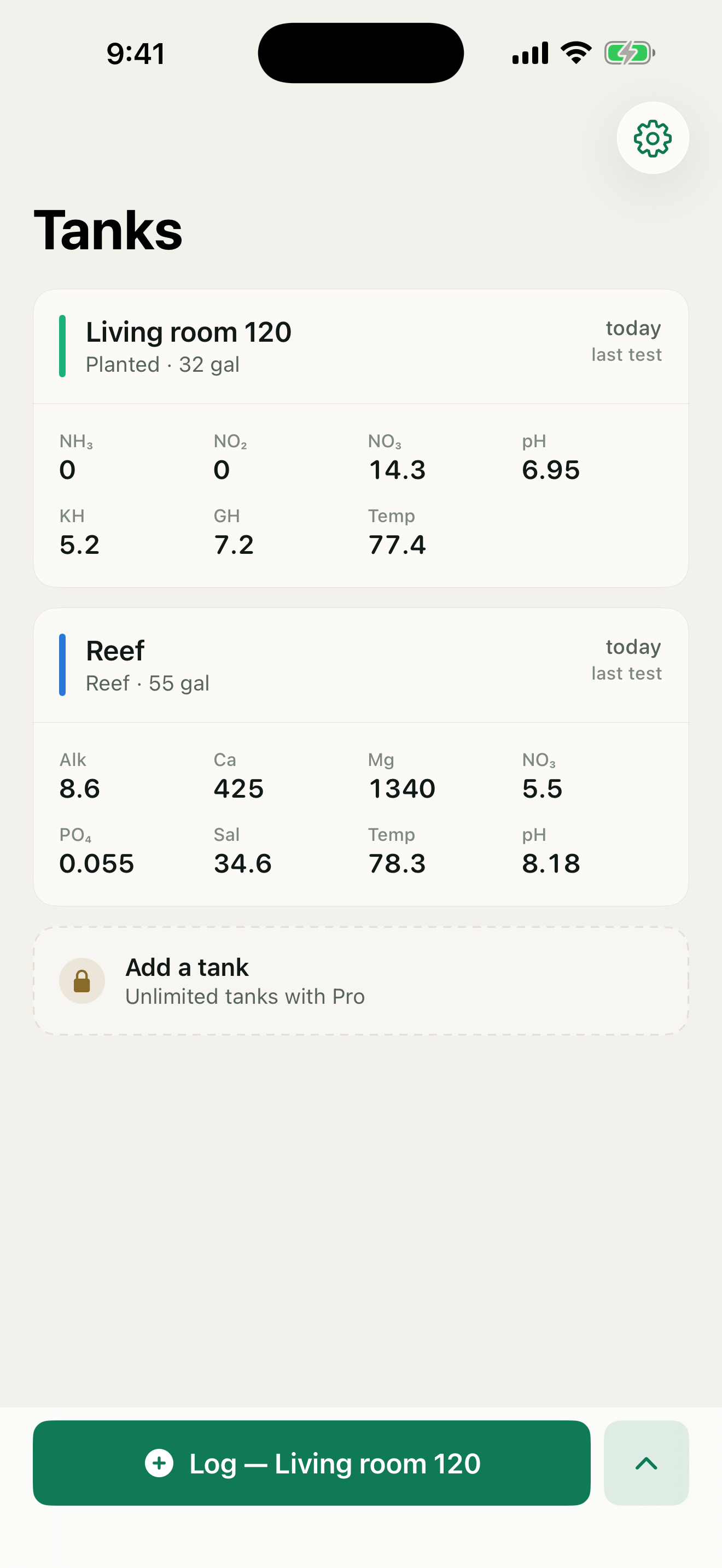 Aquafern tank list
